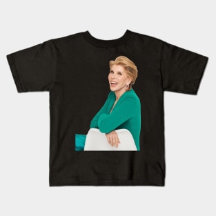 Christine Baranski Laughing in Sea Green Kids T-Shirt